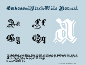 EmbossedBlackWide Normal 1.000 Font Sample