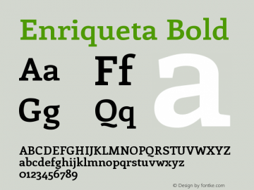 Enriqueta Bold Version 1.002 Font Sample