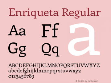 Enriqueta Regular Version 1.002 Font Sample