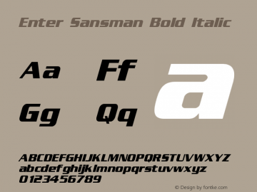 Enter Sansman Bold Italic 1.02图片样张