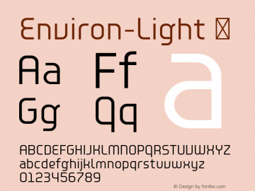 Environ-Light ☞ Version 001.000;com.myfonts.easy.madtype.environ.light.wfkit2.version.4hHD Font Sample