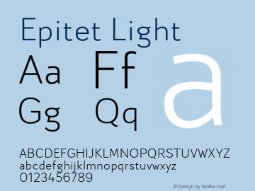 Epitet Light 1.000 Font Sample