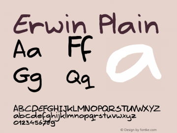 Erwin Plain Macromedia Fontographer 4.1.5 01‐06‐2006图片样张