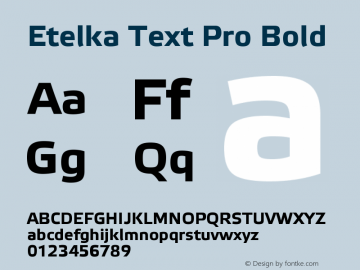 Etelka Text Pro Bold Version 1.000 2005 initial release图片样张