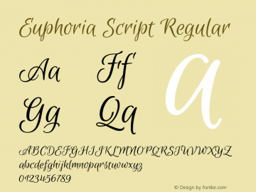 Euphoria Script Regular Version 1.002图片样张