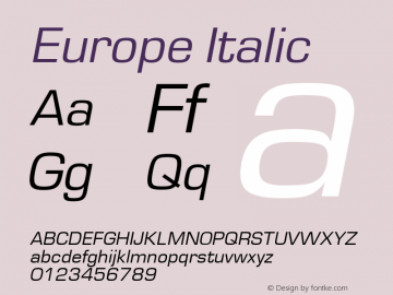 Europe Italic 001.000图片样张
