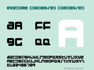 Exedore Condensed Condensed 001.000 Font Sample