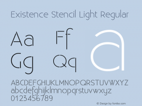 Existence Stencil Light Regular Version 1.001;PS 001.001;Core 1.0.38图片样张
