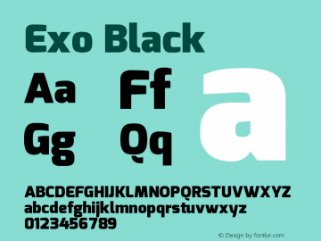 Exo Black Version 1.00 Font Sample