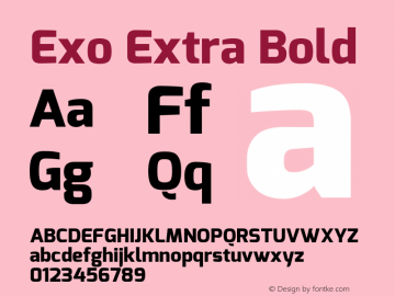 Exo Extra Bold Version 1.00图片样张