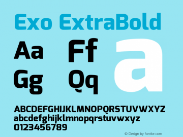 Exo ExtraBold Version 1.00 Font Sample
