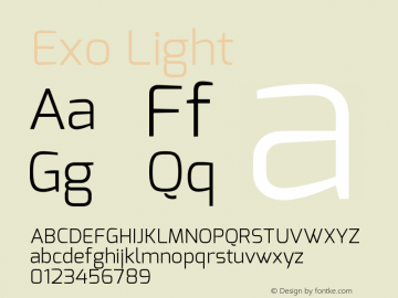 Exo Light Version 1.00 Font Sample