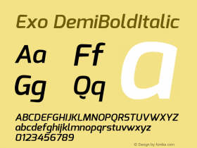 Exo DemiBoldItalic Version 1图片样张