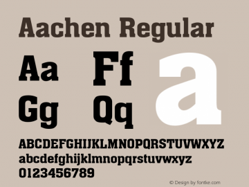 Aachen Regular Altsys Fontographer 3.5  6/28/93 Font Sample