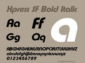 Xpress SF Bold Italic Altsys Fontographer 3.5  4/12/93图片样张