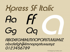Xpress SF Italic Altsys Fontographer 3.5  4/12/93图片样张