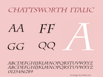 Chattsworth Italic The IMSI MasterFonts Collection, tm 1995 IMSI Font Sample