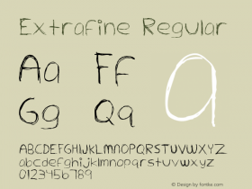 Extrafine Regular Version 1.002 Font Sample