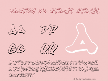 Fantom 3D Italic Italic 001.000 Font Sample