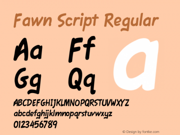 Fawn Script Regular Version 1.2 Font Sample