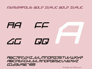 Federapolis Bold Italic Bold Italic 001.000图片样张