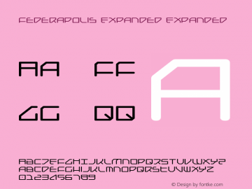 Federapolis Expanded Expanded 001.000 Font Sample