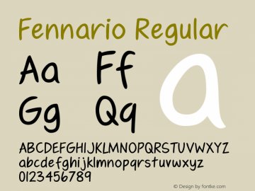 Fennario Regular Macromedia Fontographer 4.1.5 25/2/00 Font Sample