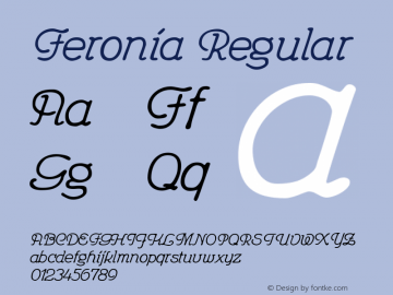 Feronia Regular Version 1.0 Font Sample