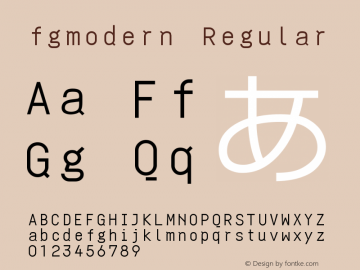 fgmodern Regular Version Font Sample