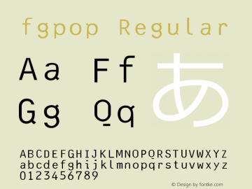 fgpop Regular Version Font Sample