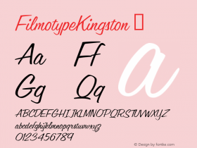 FilmotypeKingston ☞ Version 1.000;com.myfonts.filmotype.kingston.kingston.wfkit2.3yBm Font Sample