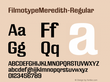 FilmotypeMeredith-Regular ☞ Version 1.000;com.myfonts.filmotype.meredith.regular.wfkit2.3SUQ图片样张