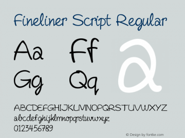 Fineliner Script Regular 1.000 Font Sample