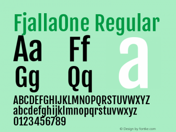 FjallaOne Regular Version 1.001 Font Sample