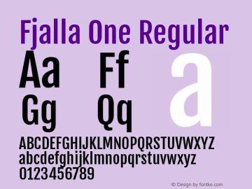 Fjalla One Regular Version 1.001 Font Sample