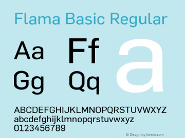 Flama Basic Regular Version 3.000 Font Sample
