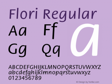 Flori Regular Version 1.0 Font Sample
