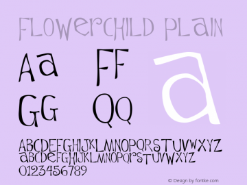 Flowerchild Plain Altsys Fontographer 3.3  6/1/94图片样张
