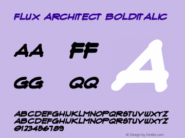 Flux Architect BoldItalic Version 1.00 September 25, 2图片样张