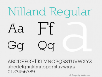 Nilland Regular 1.0 2005-03-11 Font Sample