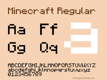 Minecraft Regular Version 1.0 Font Sample