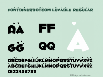 Fontdinerdotcom Luvable Regular Macromedia Fontographer 4.1.3 2/10/03 Font Sample