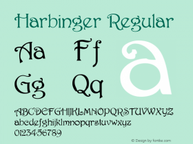 Harbinger Regular W.S.I. Int'l v1.1 for GSP: 6/20/95 Font Sample