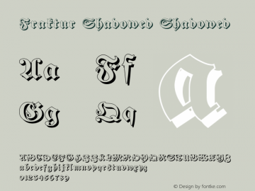 Fraktur Shadowed Shadowed Version 1.12 Font Sample