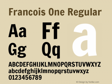 Francois One Regular Version 1.000图片样张