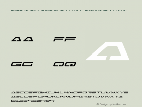 Free Agent Expanded Italic Expanded Italic Version 1.0; 2004; initial release图片样张