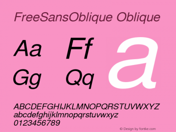 FreeSansOblique Oblique Version 0412.2261图片样张