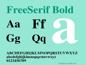 FreeSerif Bold Version $Revision: 1.223 $ Font Sample