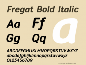 Fregat Bold Italic Version 1.000 2008 initial release图片样张