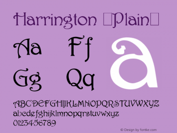 Harrington (Plain) 001.001 Font Sample